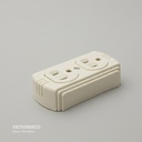 TOMACORRIENTE DOBLE SOBREPUESTO 15A 125V IVORY 10 U/C