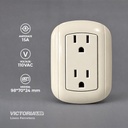 TOMACORRIENTE DOBLE OVALADO 15A 125/250V IVORY 10U/C
