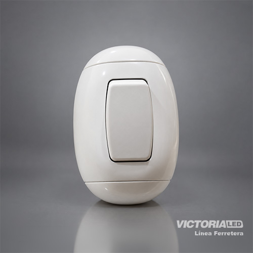 INTERRUPTOR OVALADO SOBREPUESTO 125/250V 10A BLANCO 10U/C