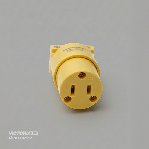 ENCHUFE HEMBRA 2P 125V 15A AMARILLO 25U/C