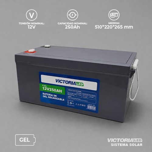 SOLAR BATERIA GEL 12V250AH