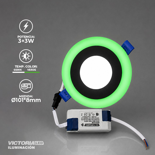 VICTORIA LED PANEL EMP RED 3W+3W VERDE 100U/C