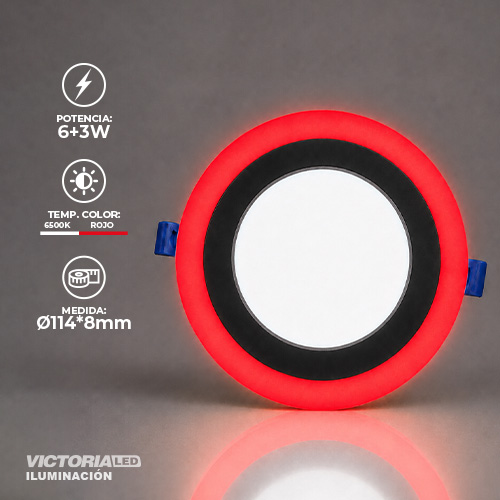 VICTORIA LED PANEL EMP RED 6W+3W ROJO 100U/C