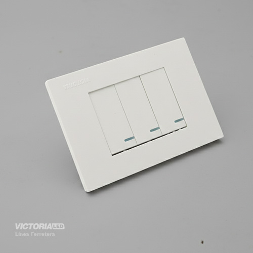 INTERRUPTOR TRIPLE CONMUTABLE 16A 125/250V PC BLANCO 10U/C