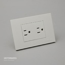 TOMACORRIENTE DOBLE 16A 125/250V PC BLANCO 10U/C