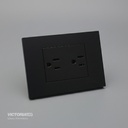 TOMACORRIENTE DOBLE 16A 125/250V PC NEGRO 10U/C