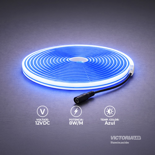 CINTA NEON 5M AZUL IP65 AC100-240V DC12V