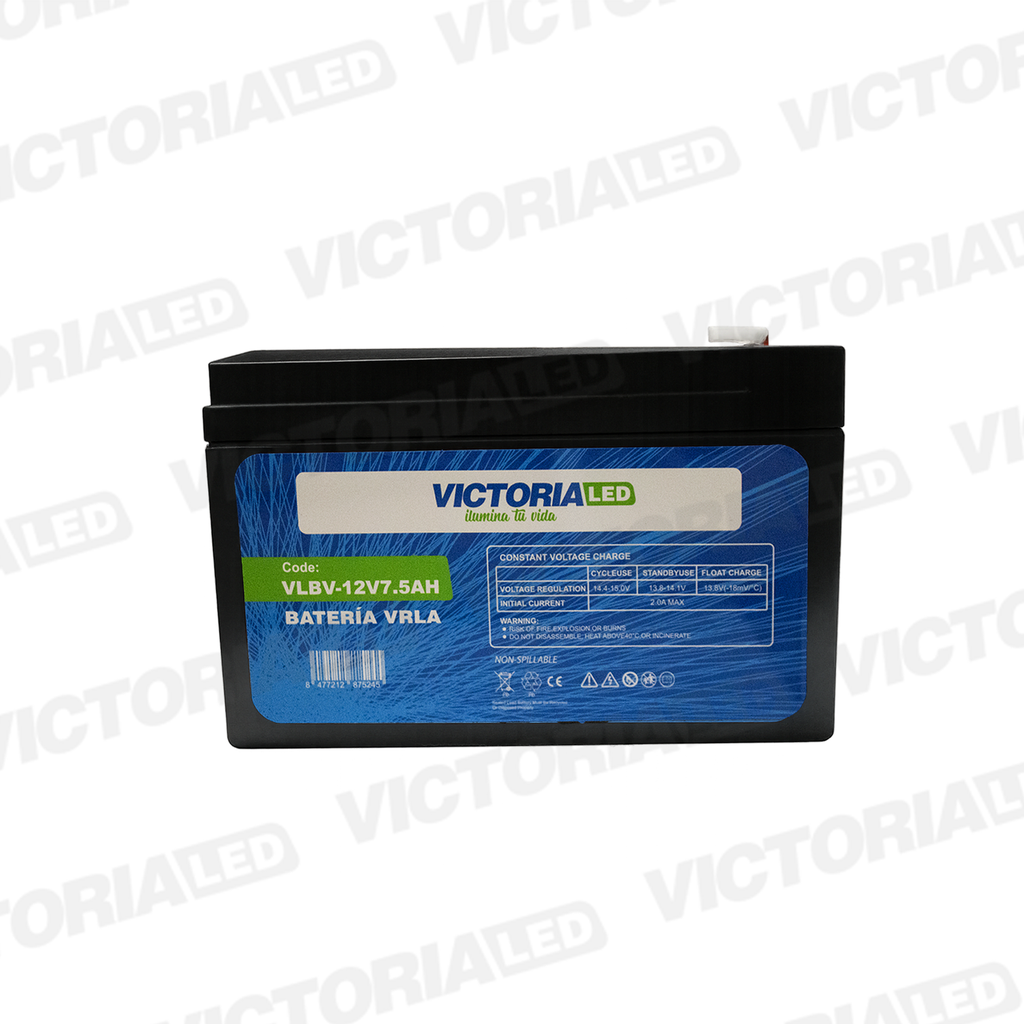 REPUESTO SCOOTER BATERIA VRLA PLOMO ACIDO 12V 7.5AH VICTORIA LED