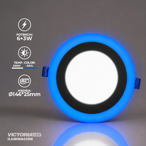 VICTORIA LED PANEL EMP RED 6W+3W AZUL 50U/C