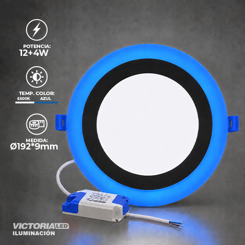 VICTORIA LED PANEL EMP RED 12W+4W AZUL 30U/C