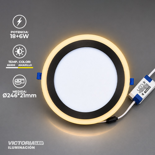 VICTORIA LED PANEL EMP RED 18W+6W AMARILLO U/C