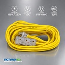 CABLE DE EXTENSIÓN 10 METROS 3 SALIDAS 
