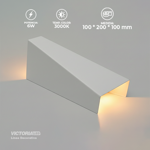 [APV23] APLIQUE DE PARED IP20 6W 3000K BLANCO 200*200MM AC85-265V