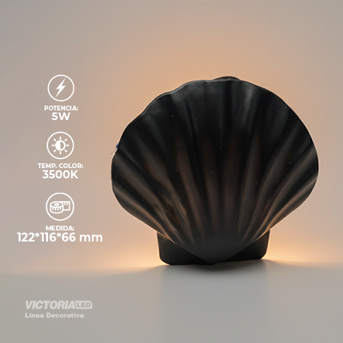 [APV49] APLIQUE DE PARED IP65 5W 3000K NEGRO 122*116MM AC85-265V