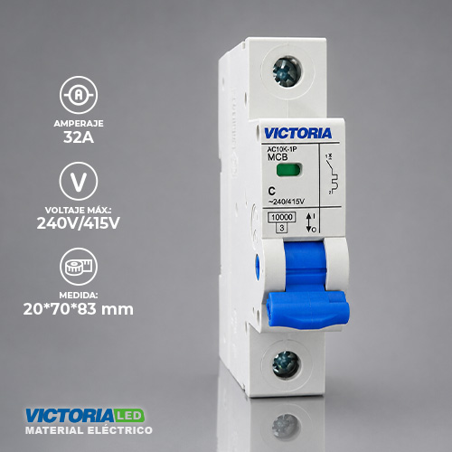[AC10K-1P 32A] BREAKER VICTORIA LED AC 10K 1P 32A 12U/C
