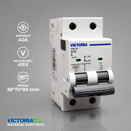 [AC6K-2P 40A] BREAKER VICTORIA LED AC 6K 2P 40A 6U/C