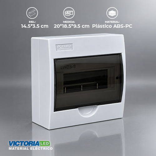 [V-DB8P] CAJA DE DISTRIBUCION SOBREPUESTA 8 PUNTOS 30U/C