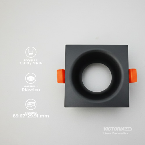 [VCDC-1N] CARCASA CUADRADA 85X85X35MM NEGRA 100U/C