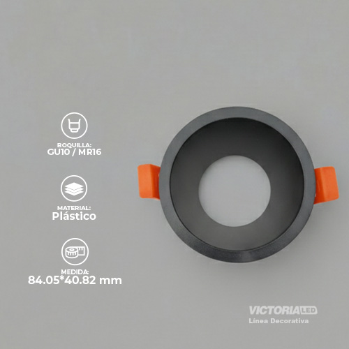 [VCDR-1N] CARCASA REDONDA 85X35MM NEGRA 100U/C
