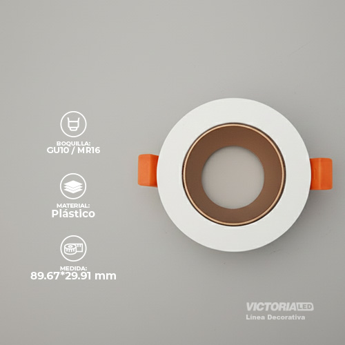 [VCDB-10A] CARCASA REDONDA 90X30MM BLANCO/GOLD 100U/C