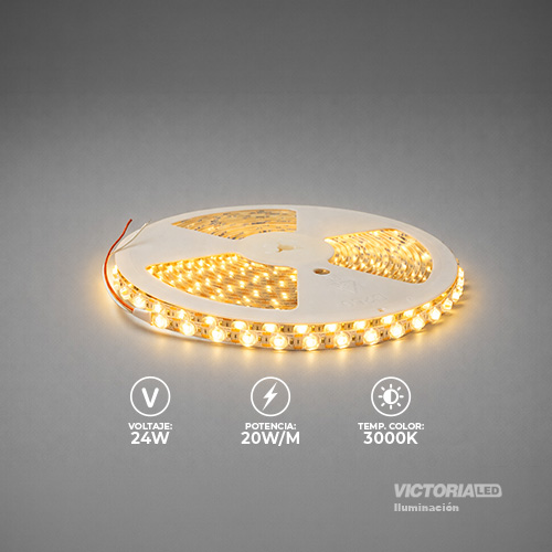 [VL-CP3000K] CINTA LED 10M 24V 3000K IP20 12MM 18W 2000LM 240LED