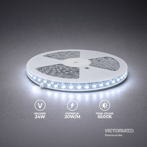 [VL-CP6500K] CINTA LED 10M 24V 6500K IP20 12MM 18W 2000LM 240LED