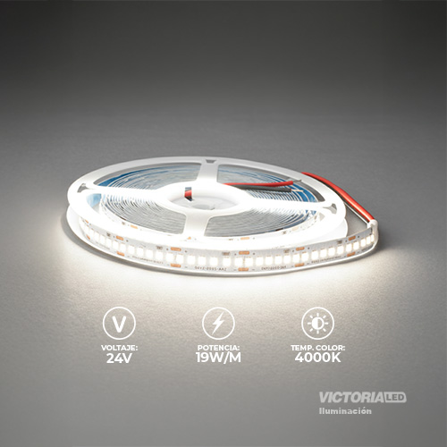 [VL 2835-24V 4000K] CINTA LED 5M IP20 10MM 240LED 4000K 7500LM