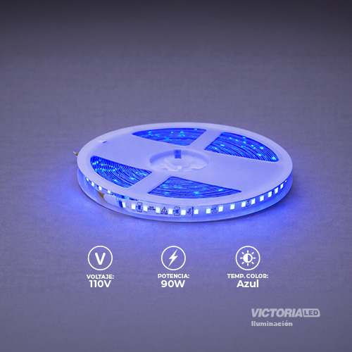 [E-CL110V AZUL] EVA CINTA LED 10M AC110V 2835 IP20 CON CONECTORES 50U/C