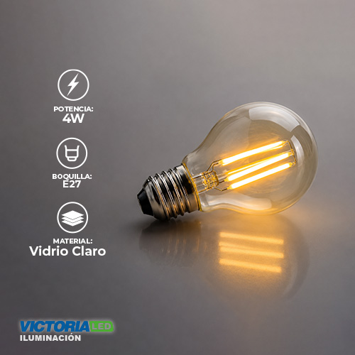 [ZM-2] FOCO LED DECORATIVO VINTAGE 4W E27 110V TRANSPARENTE 100U/C