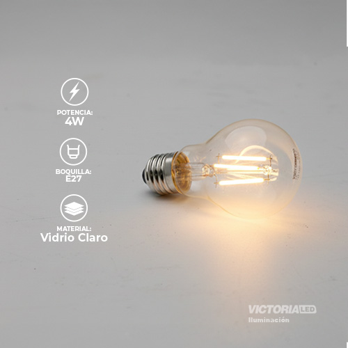 [ZM-8] FOCO LED DECORATIVO VINTAGE 4W E27 110V TRANSPARENTE 100U/C