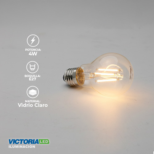 [ZM-8] FOCO LED DECORATIVO VINTAGE 4W E27 110V TRANSPARENTE 100U/C