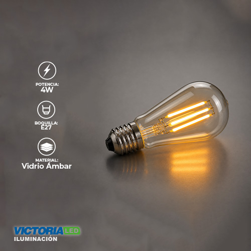 [ZM-11] FOCO LED DECORATIVO VINTAGE 8W E27 110V AMBAR 100U/C