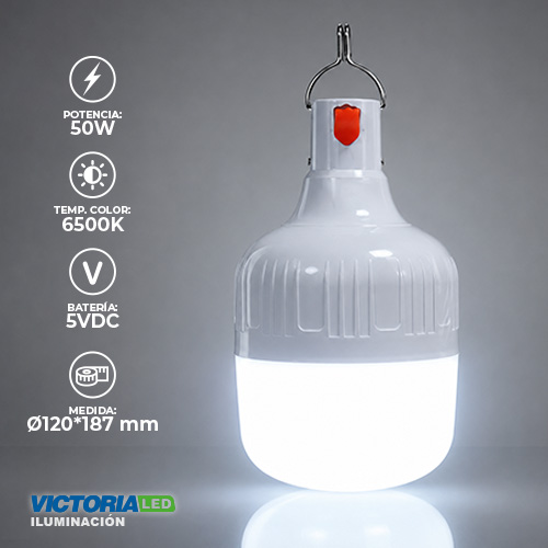 [EFE-50W] FOCO LED RECARGABLE 50W 6500K 50U/C