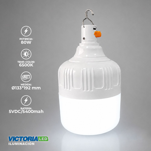 [FE80W] FOCO LED RECARGABLE 80W 6500K 50U/C