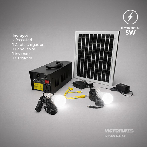 [AT-1212C] KIT INVERSOR SOLAR AC220V/100W/2FOCOS/2USB