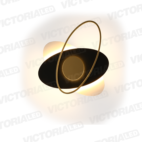 [*LC-1277-NE] LAMPARA DECORATIVA DE PARED LED METAL/PP NEGRO