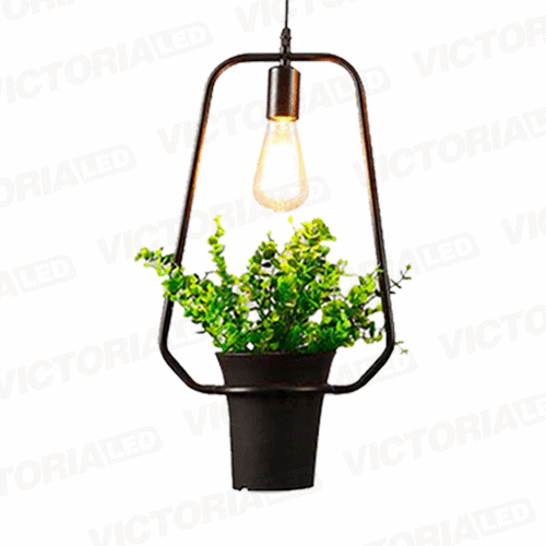 [LC-1544-NE] LAMPARA DECORATIVA DE TECHO 1*E27 METAL NEGRO