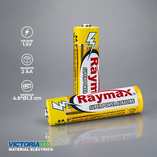 [LR6 2B] PILAS AA RAYMAX ALCALINAS 1.5V X 2 (12PZASXCAJA)