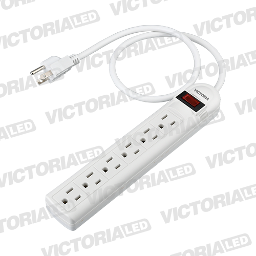 [VLRE-6P 1M] REGLETA ELECTRICA 6 TOMAS CON SUPRESOR DE PICOS 50U/C