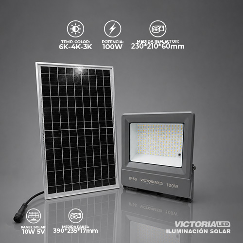 [RMS-100W] SOLAR REFLECTOR MULTIPUNTO 100W 3 TONOS DE LUZ