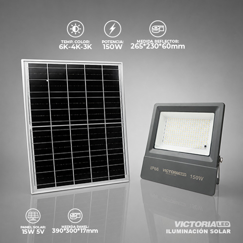 [RMS-150W] SOLAR REFLECTOR MULTIPUNTO 150W 3 TONOS DE LUZ
