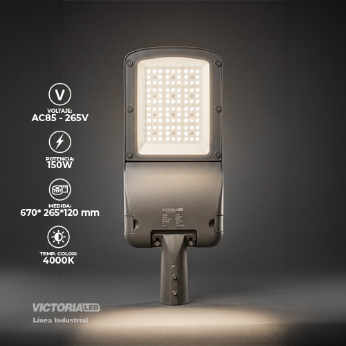 [VL-LH 150W] VICTORIA LED LAMPARA CLASE II 4000K FP.09 IP66 FOTOCELULA