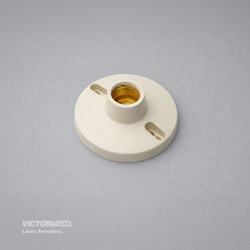 [VLML-E27] BOQUILLA PLAFÓN DE PLASTICO E27 250V 1.2A 150W MARFIL 10U/C