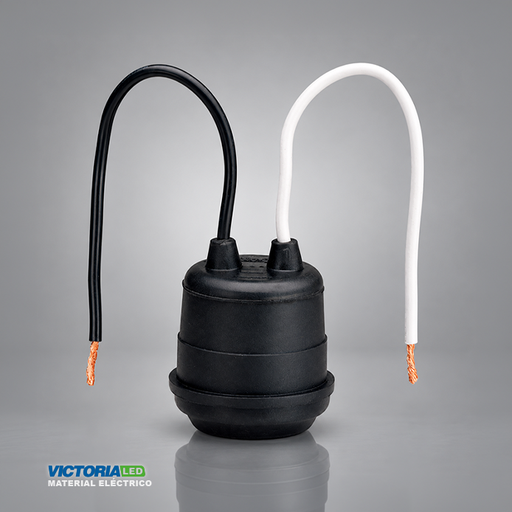 [VLCL-12N] BOQUILLA DE CAUCHO E27 110/250V 660W NEGRO 20U/C