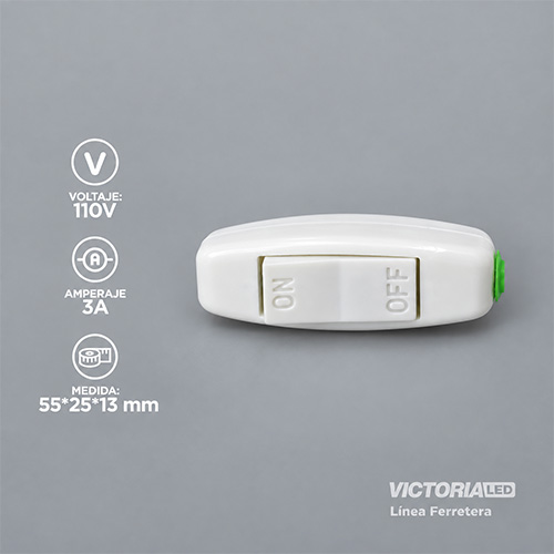 [VLISB-2S] INTERRUPTOR AÉREO DE PASO PLASTICO 104AW BLANCO 50U/C