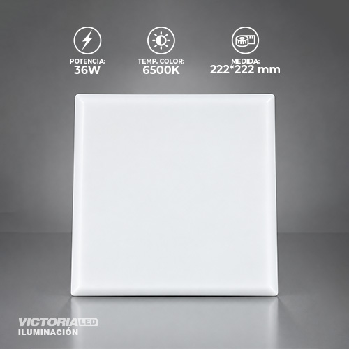 [VP-ECS 36W] VICTORIA LED PANEL SIN BORDE 36W EMPOTRABLE CUADRADO 10U/C