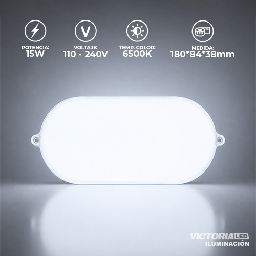 [VL-AO 15W] FOCO LED TIPO BARCO OVAL 15W 6500K 40U/C