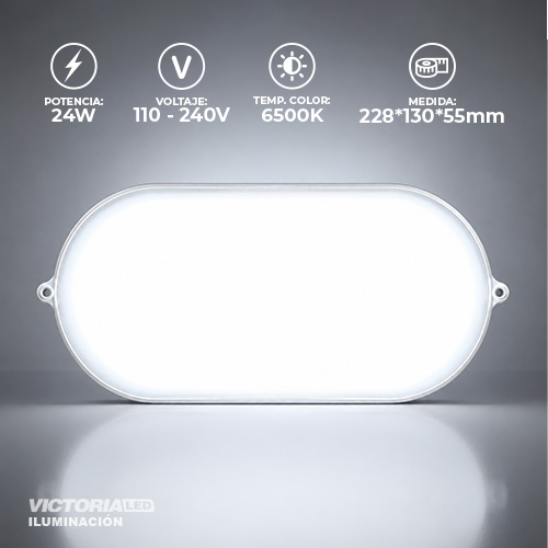 [VL-AO 24W] FOCO LED TIPO BARCO OVAL 24W 6500K 40U/C