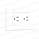 TOMACORRIENTE DOBLE 16A 125/250V PC BLANCO 10U/C