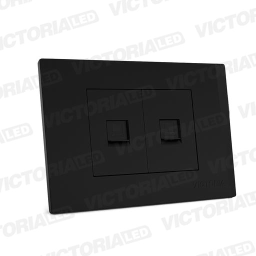 [VL-RJ45N] TOMA RJ45 CAT5 + CAT6 PC NEGRO 10U/C